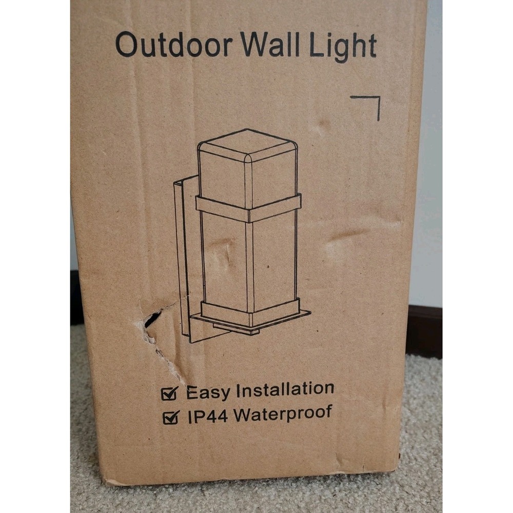 Outdoor Light Fixture Wall Mount Aluminum Exterior -House Garage Porch- PreOwned